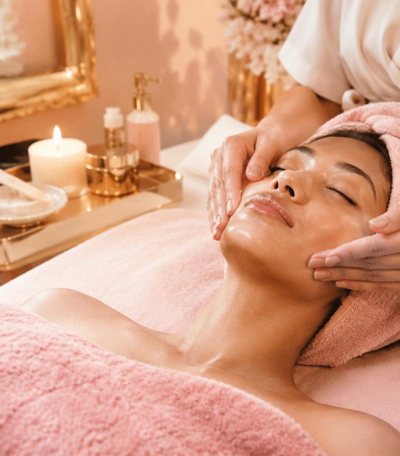 Tratamiento facial relajante en el spa